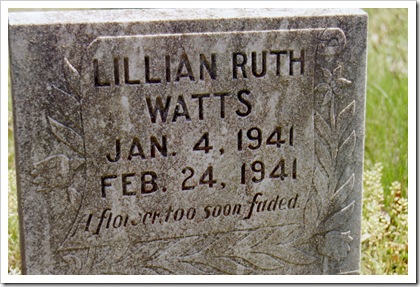 Infant girl Lillian Ruth Watts.